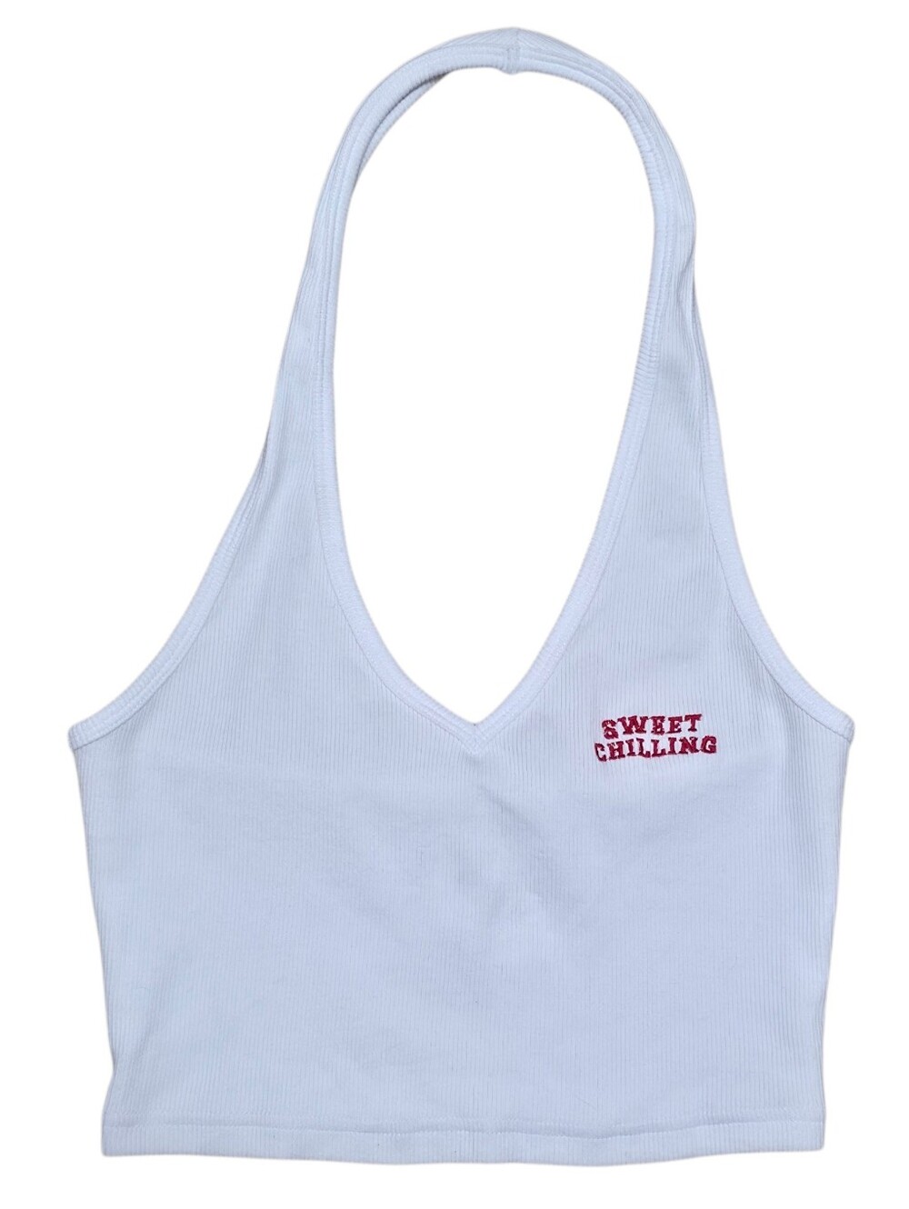 Sweet Chilling Cotton Ribbed Halter Neck Top — image 3 of 5